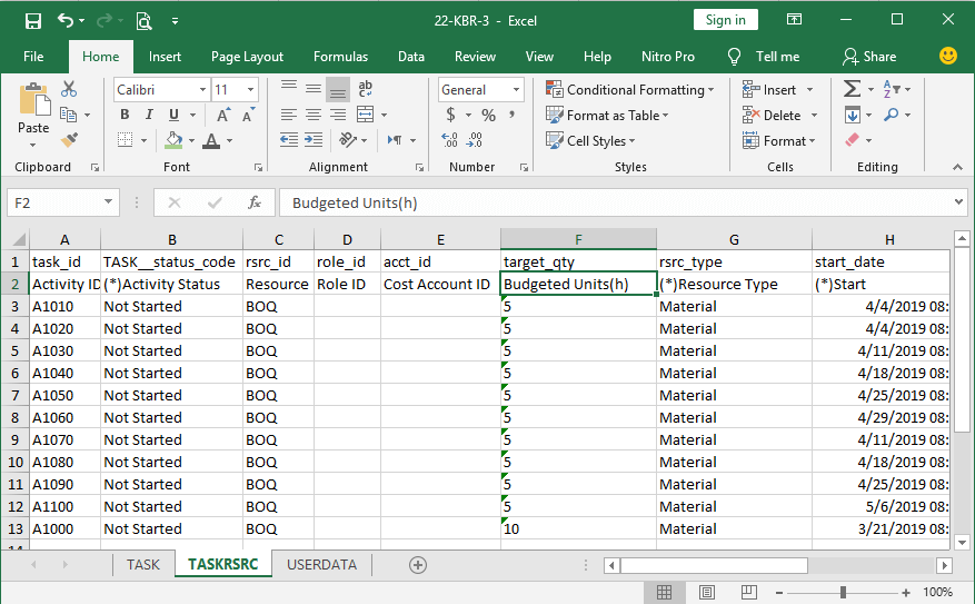 Import and exporting of Resources in Excel