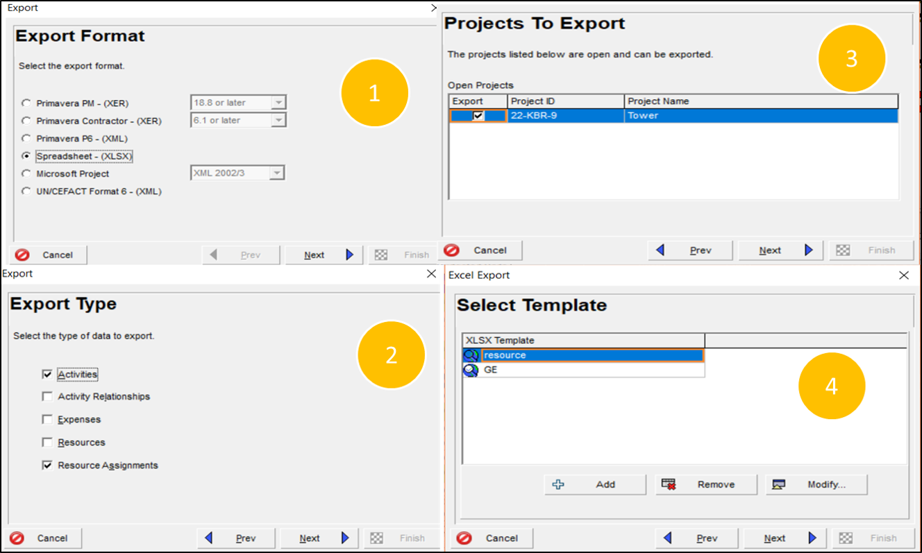 This is how you import resources from Primavera P6 to MS Excel
